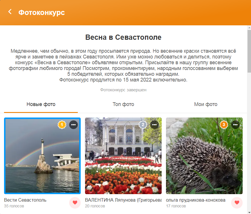 Завершён фотоконкурс «Весна в Севастополе», определены победители